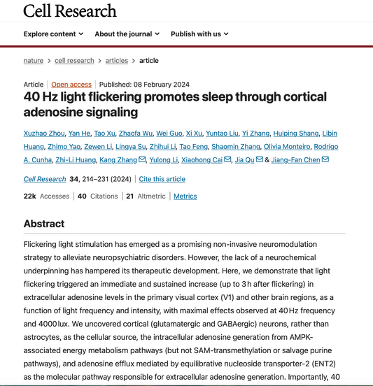 40 Hz Light Flicker and Sleep Regulation