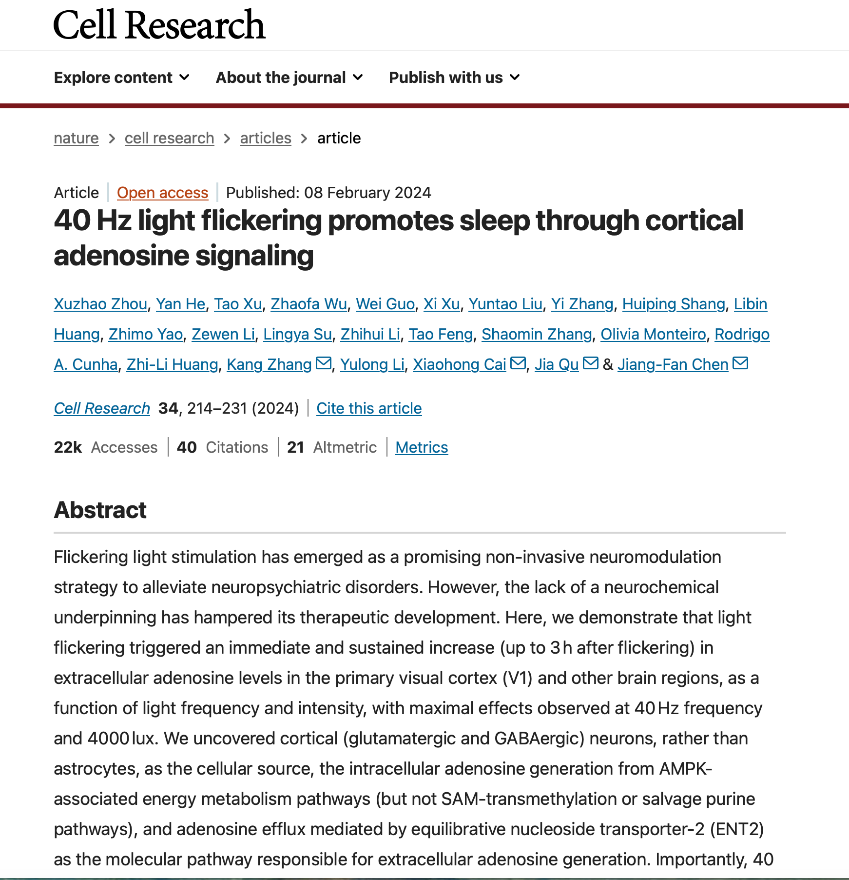 40 Hz Light Flicker And Sleep Regulation BEACON40 