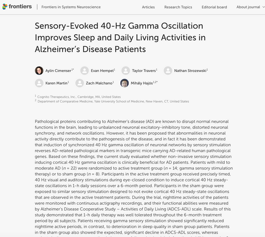40 Hz Gamma Oscillation and Sleep